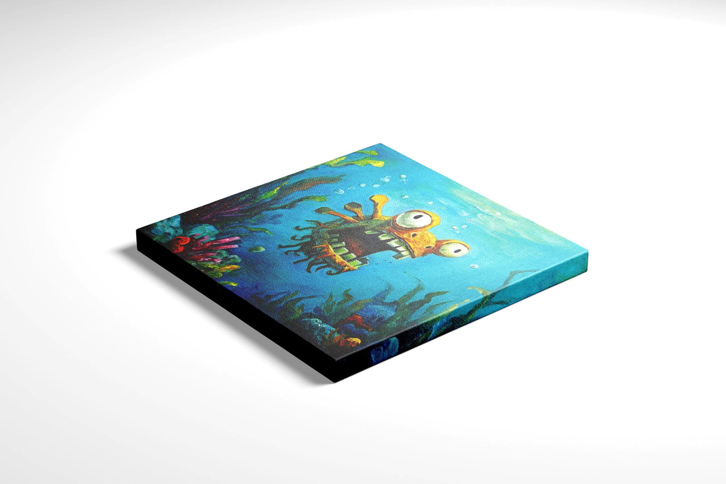 Original oil painting – Curious Underwater Creature-Gappy20 x 20 cm