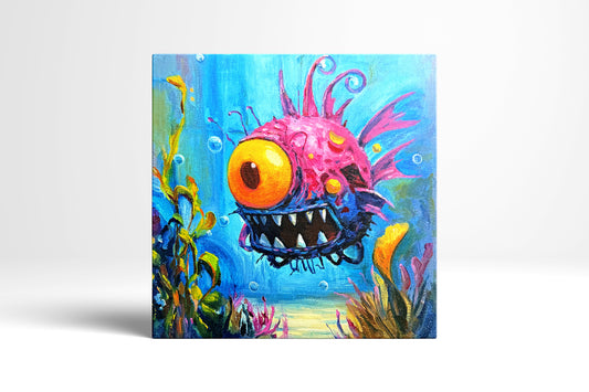 One-eyed  20cm*20cm Oil Painting   Customizable