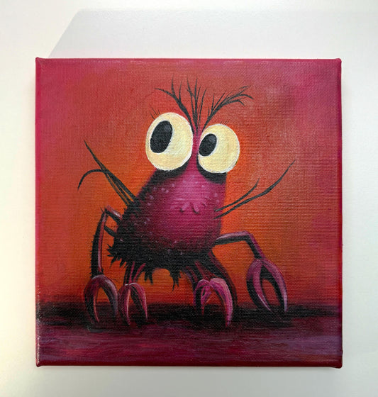 Grillig monsterolieverfschilderij – Fantasy Creature Art, ingelijst