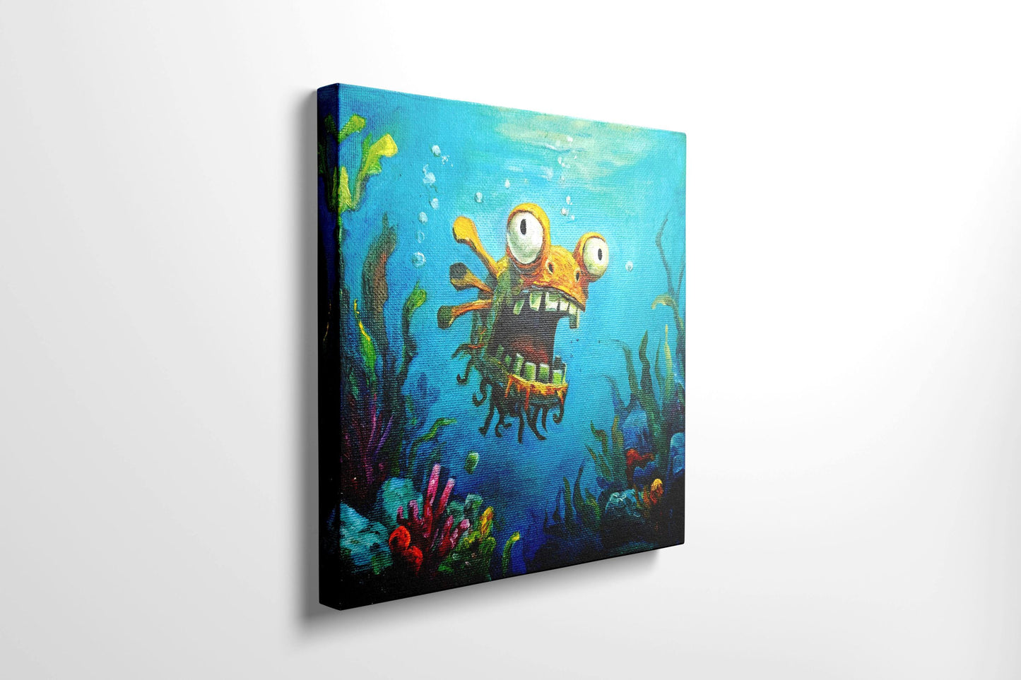 Original oil painting – Curious Underwater Creature-Gappy20 x 20 cm
