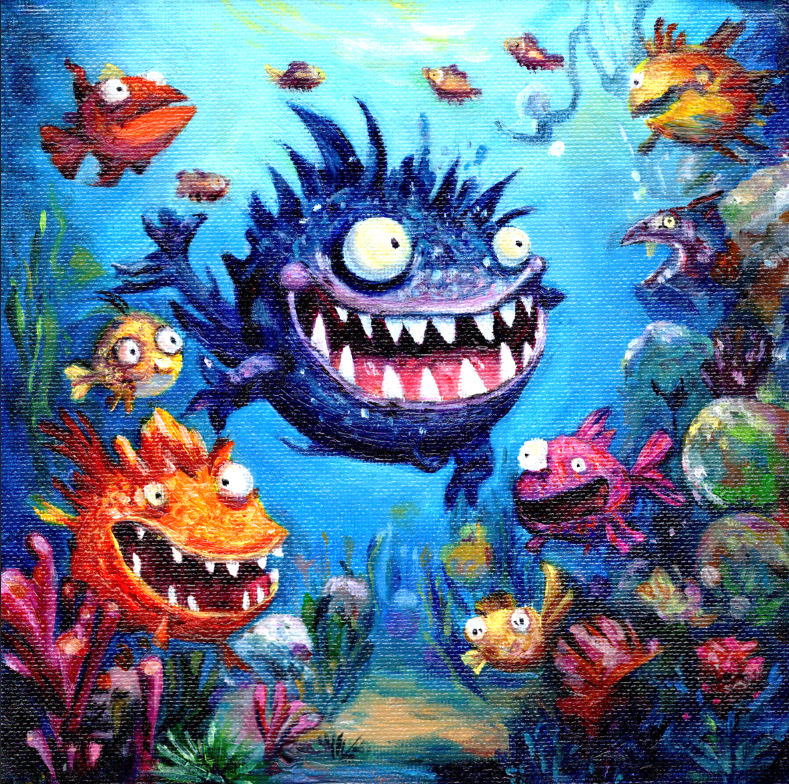 Curious Underwater Creature—Giggle in the Deep