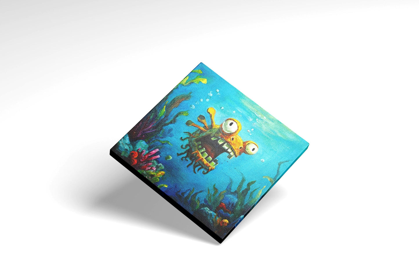 Original oil painting – Curious Underwater Creature-Gappy20 x 20 cm